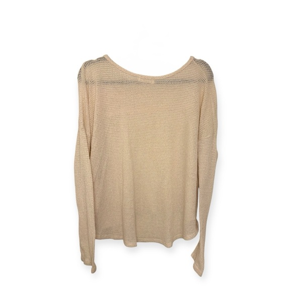 Altar’d State Cream Crochet Open Knit Sweater Boho Coastal Festival Medium - Picture 2 of 5